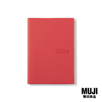 2024 มูจิ สมุดแพลนเนอร์รายเดือน/สัปดาห์ A5 - MUJI Monthly/Weekly Planner A5 (Red Cover)