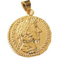 P(14)Coin Pendant Marcus Aurelius Aureus Rome 168 AD Gold Plated Fashion Jewelry(diameter:20mm)