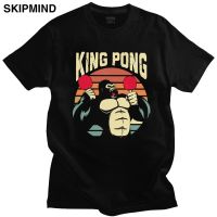 Funny King Ping Pong T-shirt Men Short Sleeved 100% Cotton Tee Shirts Crew Neck Summer Tops Table Tennis Paddle Tshirt Gift Idea XS-6XL