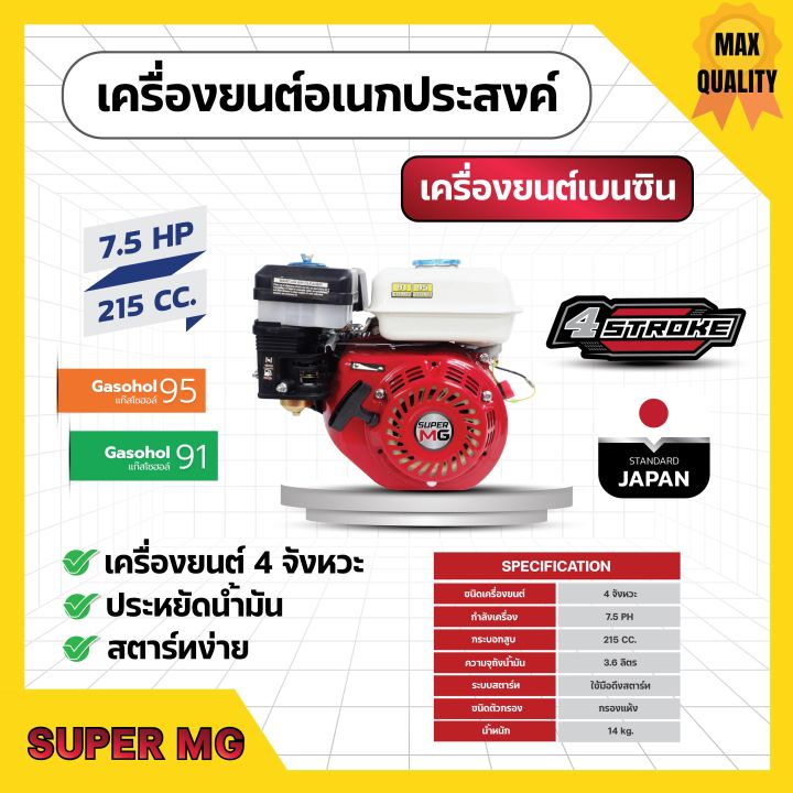 เครื่องยนต์เบนซิน-เครื่องยนต์อเนกประสงค์-เครื่องยนต์เปล่า-4-จังหวะ-super-mega-5-5-แรงม้า-6-5-และ-7-5-แรงม้า