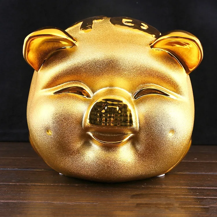 15 Gold Pig Lucky Porcelain Fortune Pig Money Box Piggy Bank