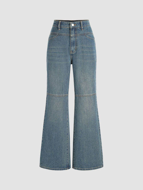 Cider Denim Mid Waist Pocket Wide Leg Jeans Lazada PH