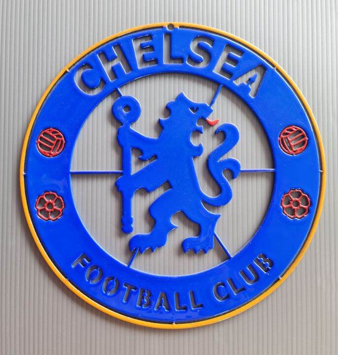 โลโก้เชลซี-chelsea-วัสดุเหล็กตัดเลเซอร์-ขนาด-18-18-cm-ทำสีเคลือบเคฟล่ามีหลายแบบหลายเวอร์ชั่นให้เลือกใช้สี-2k-สีพ่นรถยนต์ภายนอกสวยเงางามคงทนไม่ลอกไม่ร่อนไม่เสียรูปใช้งานได้นานรุ่นสู่รุ่นติดตั้งได้ทุกที