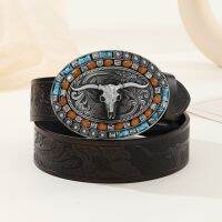 ใหม่เข็มขัดผู้ชาย Retro Bull Head Western Grassland แผ่นใหญ่หัวเข็มขัดระเบิดบุคลิกภาพ