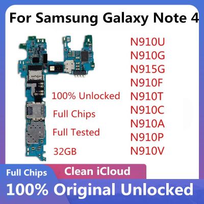 ~ เมนบอร์ดปลดล็อก ของแท้ สําหรับ Samsung Galaxy Note 4 Note 4 N910F N910C N910U N910G N910T N910A N910P N910V
