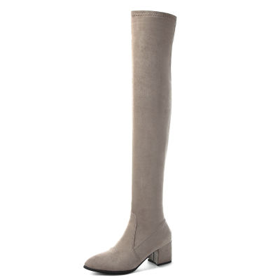 2019 Women Over The Knee High Boots Fashion All Match Pointed Toe Winter Shoes Elegant All Match Women Boots a836
