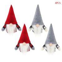 4ชิ้น/เซ็ตแฮนด์เมดคริสต์มาสเอลฟ์ตกแต่งคำพังเพยสวีเดน Tomte สำหรับตุ๊กตาของเล่นเครื่องประดับของขวัญวันหยุด