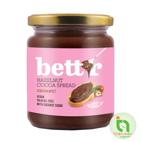 Bơ cacao hạt phỉ hạt điều hạnh nhân đậu phộng hữu cơ bett r 250gr - ảnh sản phẩm 2