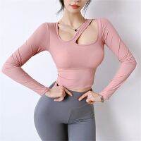 Jaga Ball Women Cropped Sexy Long Sleeve Top Sports Wear Gym Yoga Shirt Workout T-Shirts For Fitness