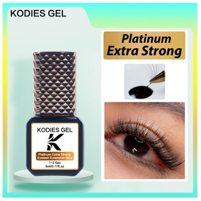 KODIES GEL Extra Strong Eyelash Glue 5ML Lash Extension Supplies 1-2 Second Fast Dry Black Lash Lift Glue Adhesive Original Adhesives Tape