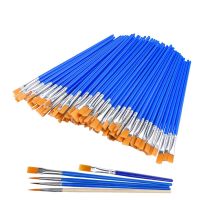 50 PCS  Essential Props Flat Paint Brushes Small Brush For Painting Art Volume For Painting Detail Paint Tools Accessories