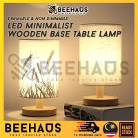 〖ItalyNest shop〗BEEHAUS LED Minimalist ฐานไม้โคมไฟตั้งโต๊ะโคมไปตั้งโต๊ะโคมไฟหัวเตียงสำนักงานโคมไฟโต๊ะข้างเตียงไฟตั้งโต๊ะอ่านหนังสือ Lampu Meja