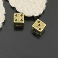 (25762)20PCS 9MM Antique Bronze Zinc Alloy Dice Large Hole Spacer Beads Bracelet Beads Jewelry Making Supplies Diy Accessories Beads