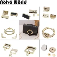 ♞ Rectangular Metal Magnetic Button Locks For Women Bag Handbag Shoulder Purse Luggage Press Push Lock Buckle Hardware Accessories