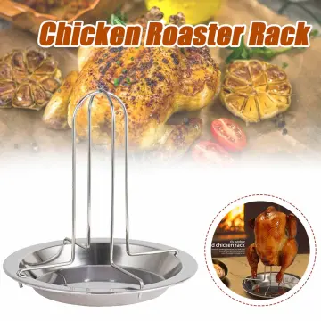 Chicken Rack Vertical Skewer Barbecue Grilling Rack Meat Spit Perfect for  Steak,Chicken,Meats Beer Smoker Accessories 