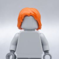 ????????? - Orange Mid-Length Hair HAIR - LEGO® Minifigures Authentic เลโก้แท้