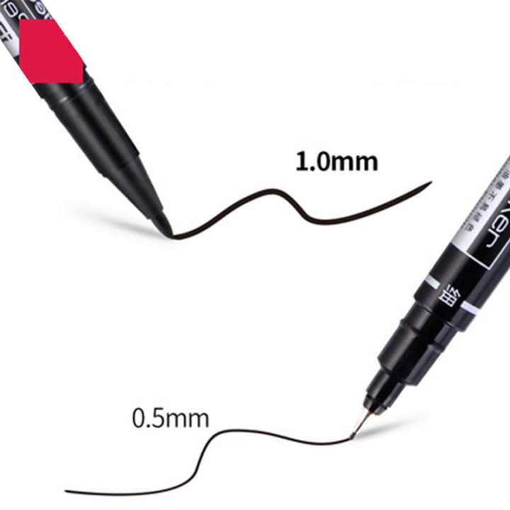 3-pc-เครื่องหมายถาวรสีดำสีฟ้าสีแดง-double-headed-marker-ปากกาสำหรับกระดาษเหล็ก-cd-แก้วผ้าสีเครื่องหมาย-office-school-supply-yrrey