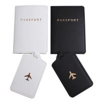 Solid Airplane Passport Cover กระเป๋าเดินทางแท็กคู่ Wedding Passport Cover Case Set Letter Travel Holder Passport Cover CH25LT42