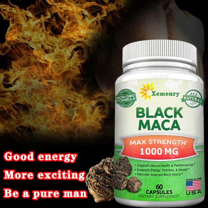Black Maca Root 120 Capsules Maximum Strength 1000 mg Per Serving