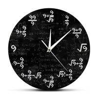 The Nines Math Wall Clock หมายเลข9นาฬิกาปลุกดิจิตอลคณิตศาสตร์นาฬิกาแขวนผนังสมการคณิตศาสตร์นาฬิกา9S สูตรศิลปะบนผนังทางคณิตศาสตร์