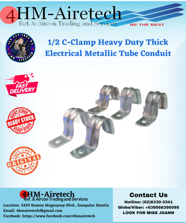 FHM 1 hole1/2inch Conduit CClamp Heavy Duty Thick Electrical Metallic