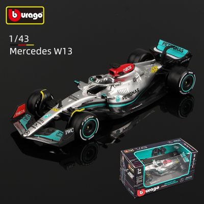 Bburago 1:43 2022 F1 Mercedes-AMG Team W13 44 Lewis Hamilton Alloy Luxury Vehicle Diecast Cars Formula One Model Toy Gift