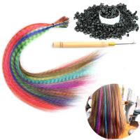 Feather  hair Colored Strands of Hair Extension False Rainbow Overhead Fake Coloring feather for Hair Synthetic Wig  Hair Extensions  Pads