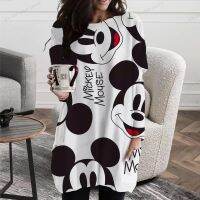 Daily O Neck Disney Mickey Mouse Pattern Top Elegant Temperament Pullover Loose Fall Womens Fashion Casual Long Sleeve T-Shirt