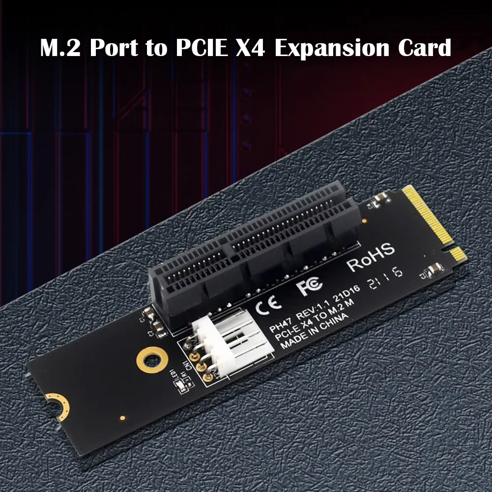 Thẻ Mở Rộng  Ssd Ngff Sang Pci-E X4 Bộ Chuyển Đổi Khe Cắm PCI-Express X1/ X4/X8/X16 Kèm Cáp Phụ Kiện Mở Rộng Máy Tính Để Bàn 