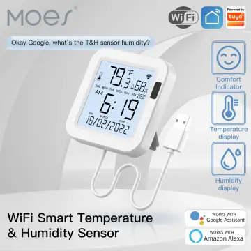 WiFi Humidity Sensor Powered Tuya APP Indoor Thermometer Monitoring Remote  Control Portable for Refrigerator 