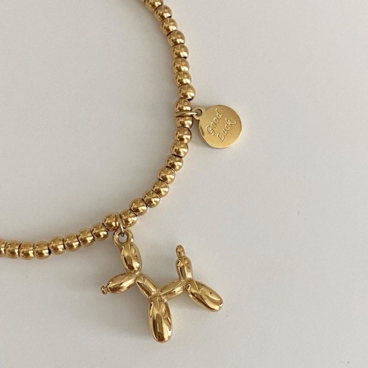 imean-store-poodle-bracelets-with-18k-gold-ข้อมือห้อยจี้พุดเดิ้ล-สามารถยืดได้-บริการเก็บเงินปลายทาง