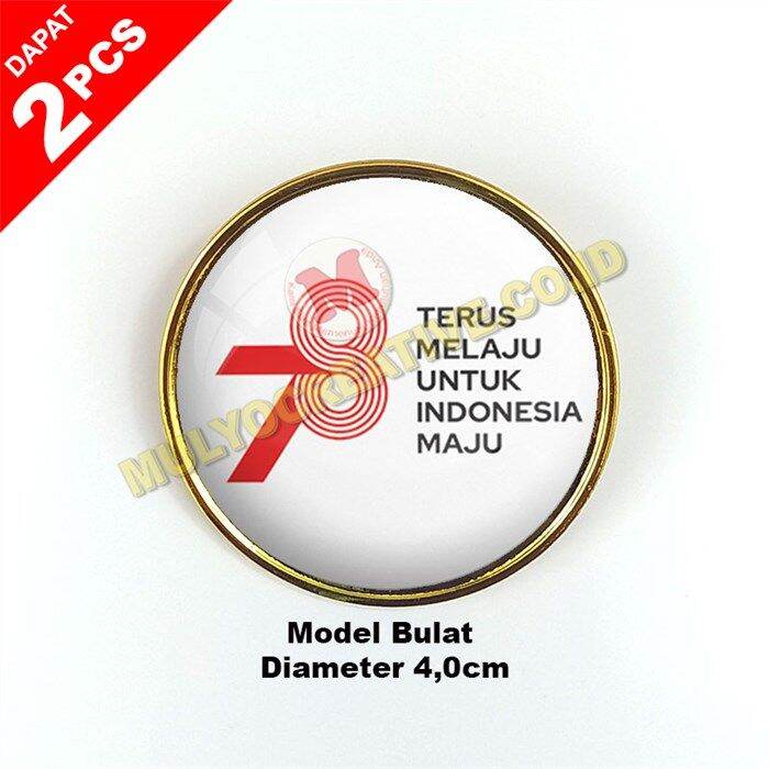 Pin Logo HUT RI 78 Kemerdekaan Indonesia 17 Agustus Premium / 2pcs ...