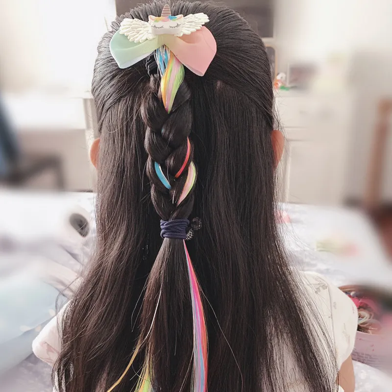 FAITOLAGI Unicorn Baby Hair Clips Girls Rainbow Bowknot Princess Kids Long  Wig Hairpins Twist Braider Hair Braiding Tools Children Hair Accessories |  Lazada PH