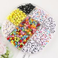 100-500pcs 7x4mm Letter Acrylic Beads Round Flat Alphabet Number Heart Spacer Beads For Making Jewelry DIY Bracelet Necklace Beads