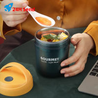 500ml Soup Cup Lunch Bento Box Stainless Steel Thermos Leakproof Food Container Thermal Cup Vacuum Flasks Straw Can Be Inserted