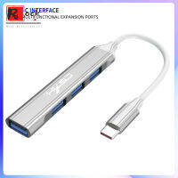 USB ฮับ4ฮับ USB พอร์ต USB บางมินิอะแดปเตอร์ข้อมูลดองเกิลมีพอร์ตพร้อมสายเคเบิลสำหรับแฟลชไดร์ฟเครื่องพิมพ์แล็ปท็อป PC