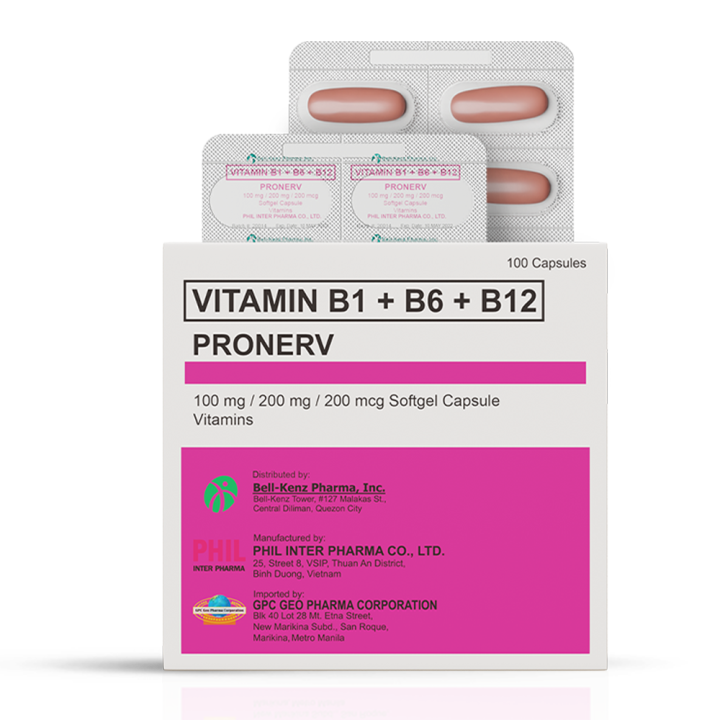 PRONERV CAP100/200MG/200MCG X100 Lazada PH