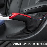 Alcantara/Leather Splicing Style Car Handbrake Grips Cover Trim For BMW E46 E90 E92 E60 E39 F30 F34 F10 F20 F30 Car Interior