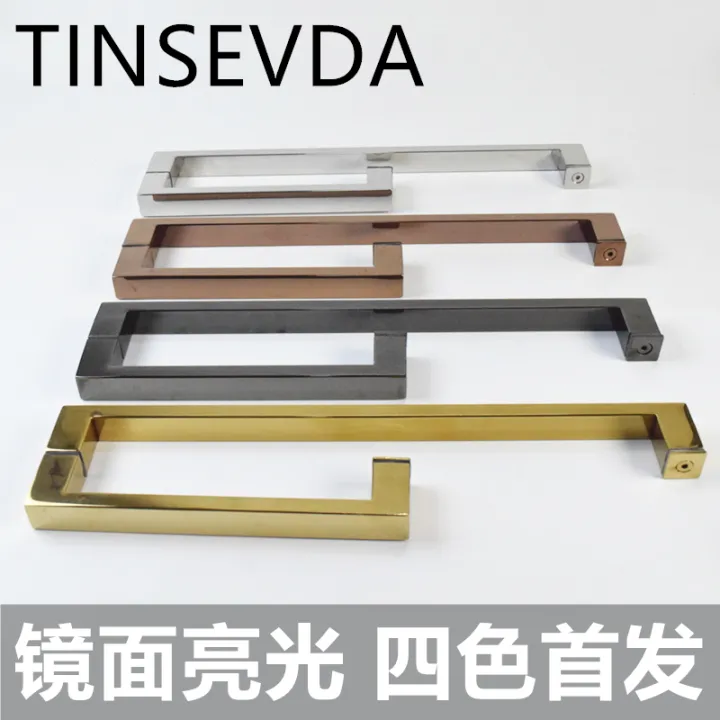 Shower glass door handle rose gold bathroom door handle black titanium