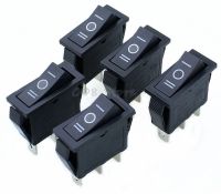 5 pcs x AC 15A 250V /20A 125V 3 Pin SPDT KCD3 ON-OFF-ON 3 Position BLACK Boat Rocker Switch Shoes Accessories