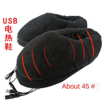 45℃ USB foot warmer plush to keep warm, removable and washable XL electric heating shoes, indoor bag and slippers Christmas gift