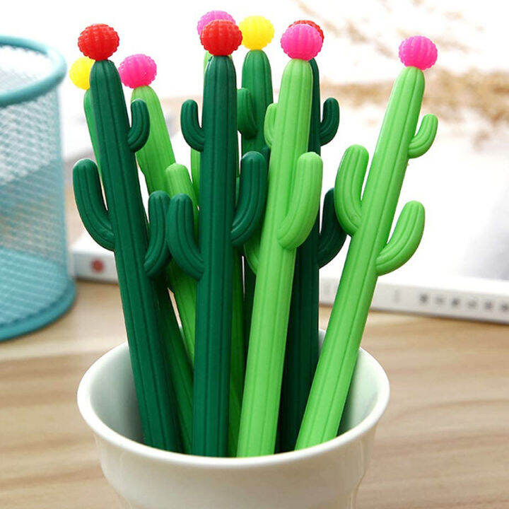 36pcslot-korean-cute-pens-cactus-cool-wedding-gift-gel-pen-funny-kawaii-ballpoint-stationery-back-to-school-stuff-thing-good