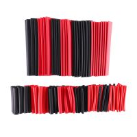 150pcs/set 7.28m Black and Red Polyolefin Shrinking Assorted Heat Shrink Tube Wire Cable Insulated Sleeving Tubing Set 2:1