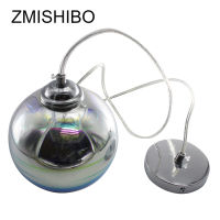 ZMISHIBO E27 LED Pendant Lamp 3D Colorful Streak Glass Drop Lights Chrome Lampshade 1520CM Diameter Hanging Lamp For Bedroom