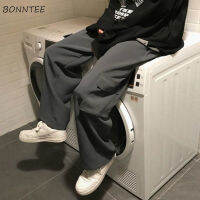 Casual Pants Men Plus Size 3XL Baggy Side Pocket Mopping Uni Couples Mens Cargo Pant Ulzzang Chic Solid Simple Harajuku New