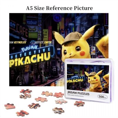 Pokémon Detective Pikachu Wooden Jigsaw Puzzle 500 Pieces Educational Toy Painting Art Decor Decompression toys 500pcs