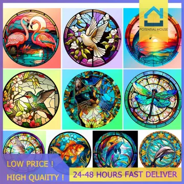 5D DIY Full Round Drill Diamond Painting - Stained Glass Butterfly