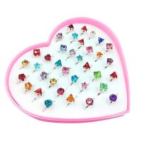 【CC】 12/36 Pcs/box Adjustable Alloy Baby Rings with Shaped Showcase