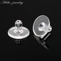 【CW】✣✷  10/50/100pcs Earring Holders Stoppers Soft Silicone Rubber Backs Metal Ear Plug Supplies for Jewelry Accessories