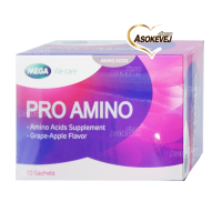 Mega We Care Pro Amino Grape-apple Flavor 10 Sachets เมก้าวีแคร์ โปรอะมิโน รสองุ่น แอปเปิ้ล กล่อง 10 ซอง